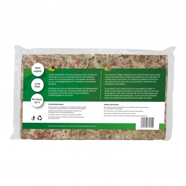Dried Sphagnum moss brick from Chile 200g